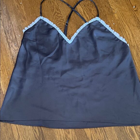 Blue Satin Camisole with Blue Trim--VICTORIA SECRET - Picture 1 of 4
